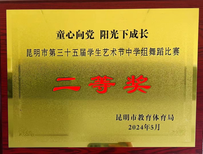 揚中華武魂，展體校風采 —昆明市體育學校獲昆明市第三十五屆學生藝術節中學組舞蹈比賽二等獎